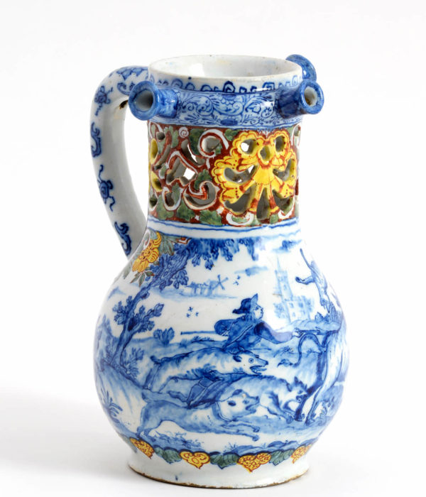 antique polychrome aronson puzzle jug