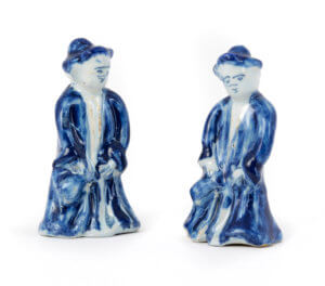 White Delftware Miniature Figures Antique