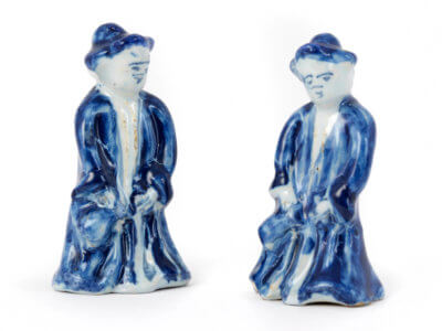 White Delftware Miniature Figures Antique