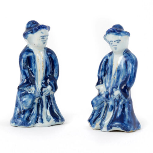 White Delftware Miniature Figures Antique