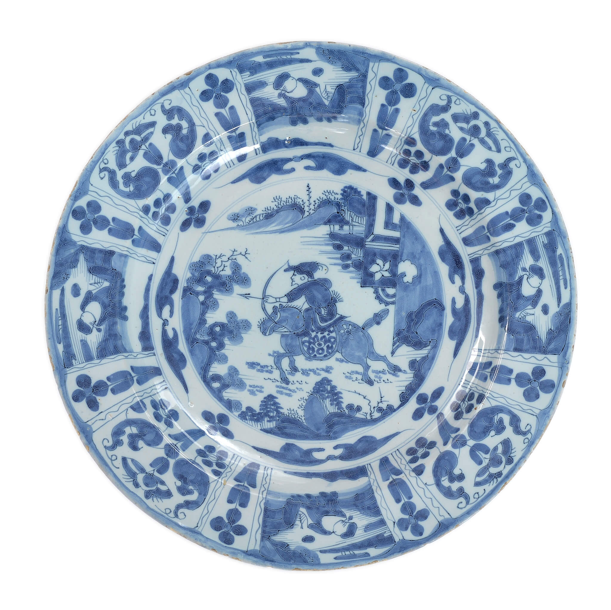 1811. Blue and White Kraak-Style Charger Delftware antique Delft holland