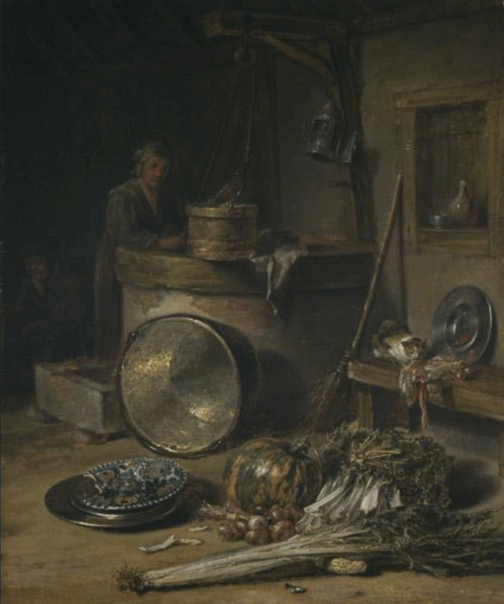 Peasant Interior with Woman at a Well painting by Willem Kalf