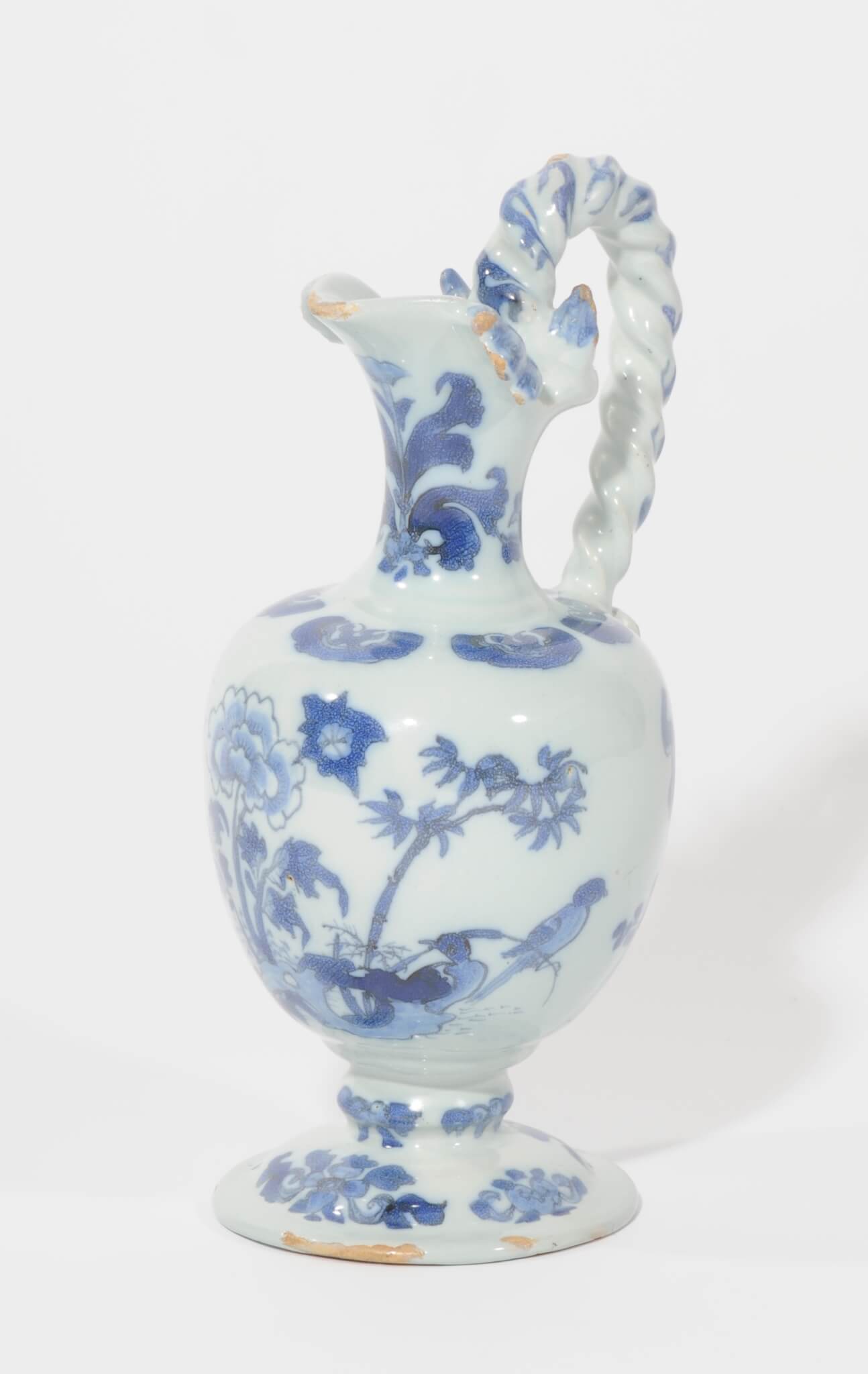 Delftware antique blue and white ewer