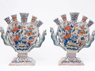 Cashmere Dutch Delft Pottery Vases