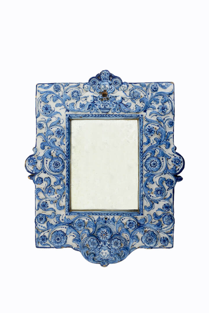 Antique ceramic mirror frame Aronson Antiquairs