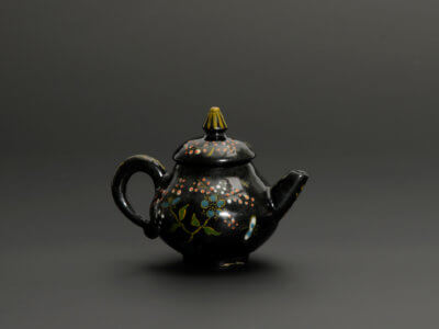 Black Delftware Teapot