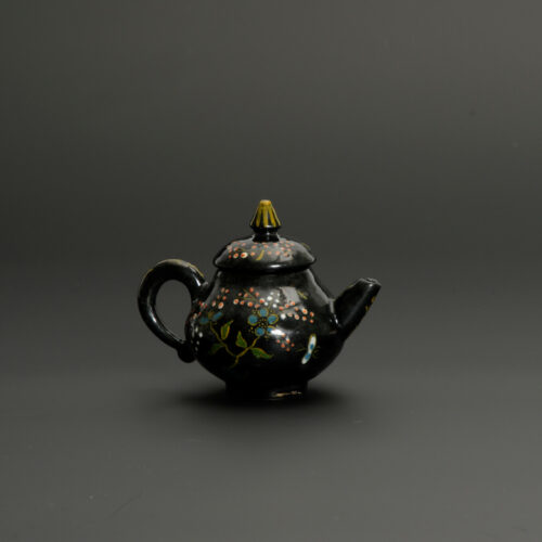 Black Delftware Teapot