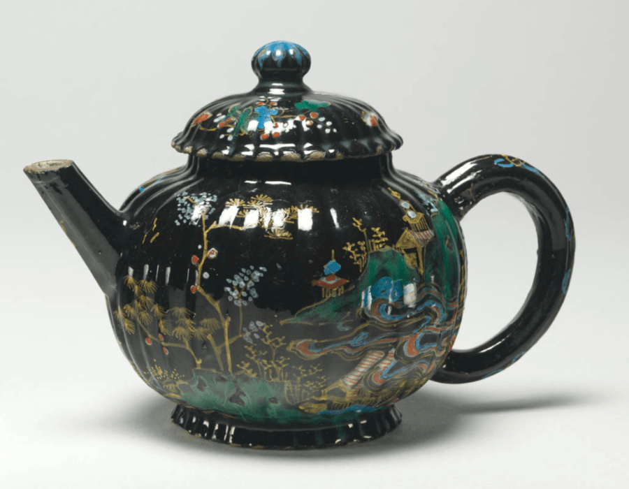 Brown-glazed teapot, circa 1710