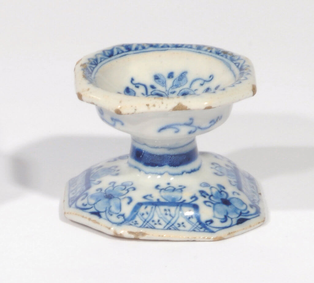 antique delftware salt cellar