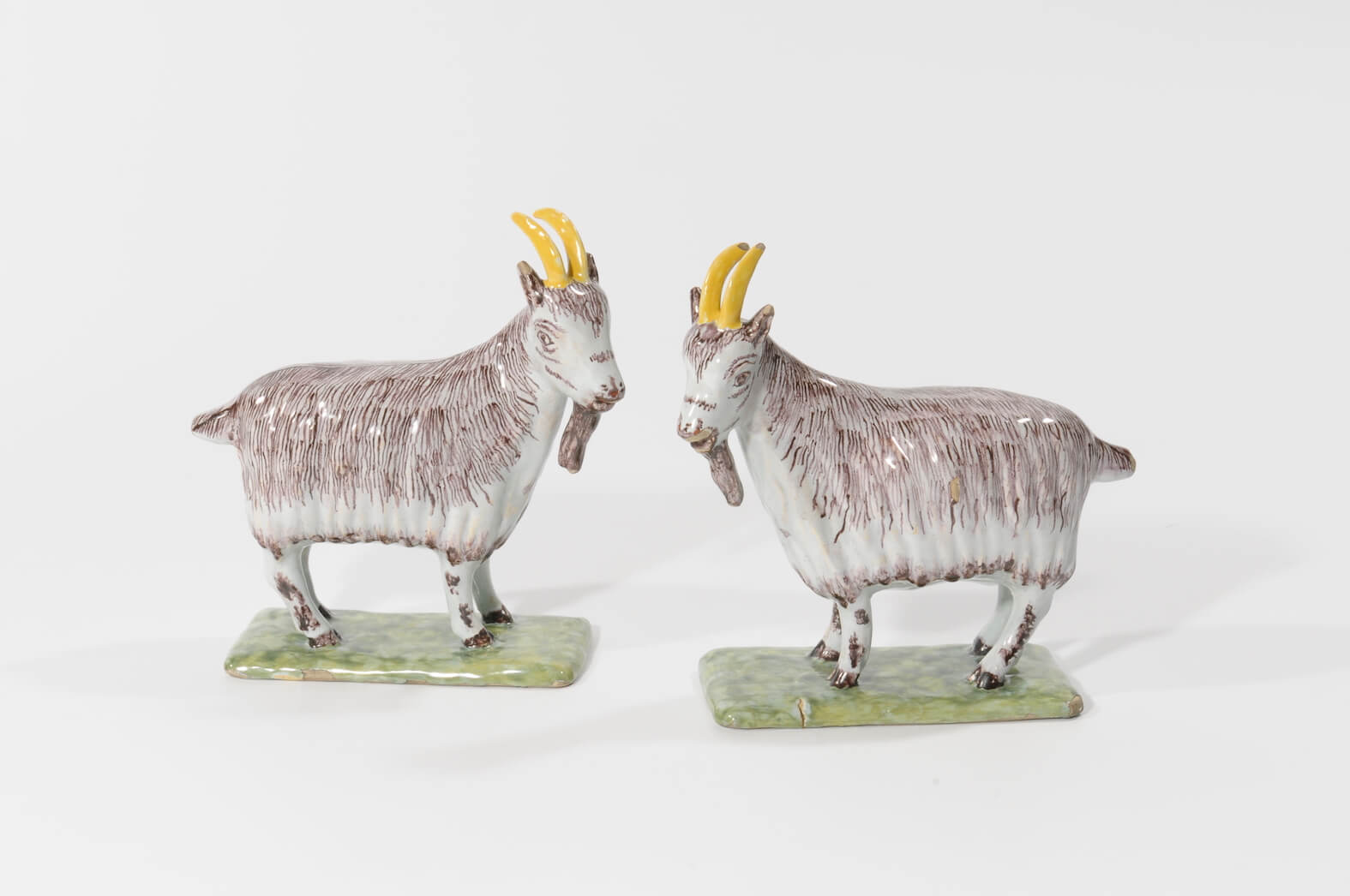 Pair of Polychrome Figures of Goats