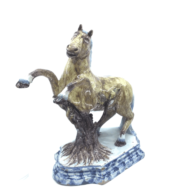 Polychrome model of leaping horse
