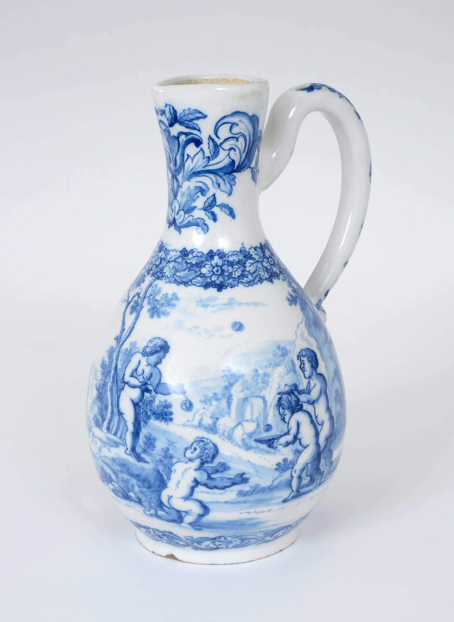 Blue and white Delftware ewer