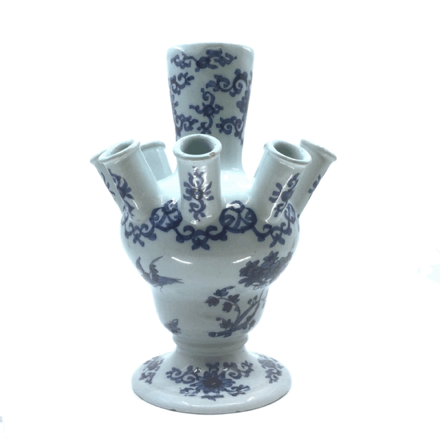 Blue and white flower vase