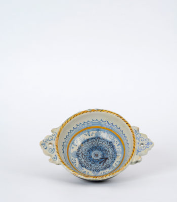 D1901. Majolica Polychrome Porringer