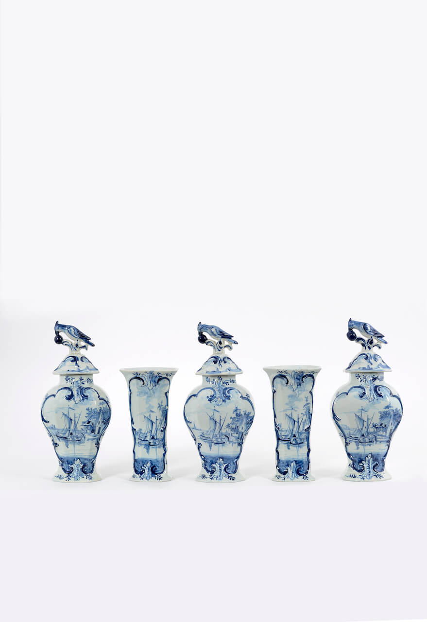 1970. Blue and White Garniture