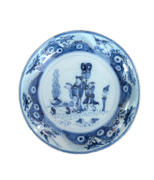 blue and white chinoiserie charger