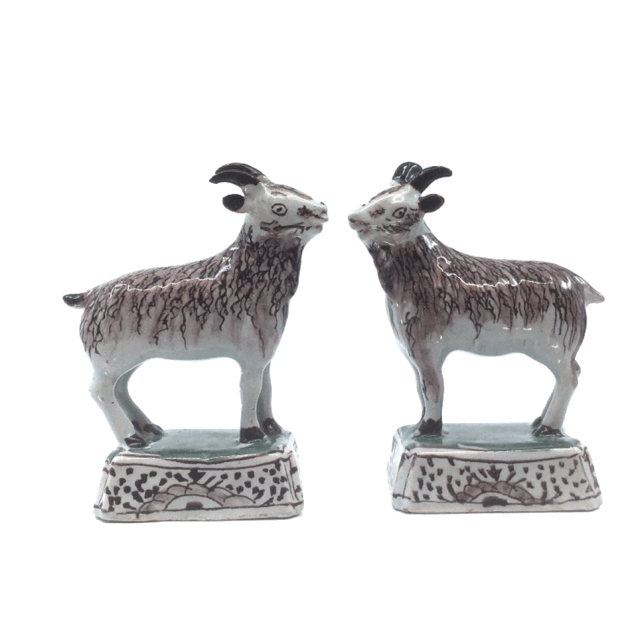 1958 Pair of polychrome models of standing goats