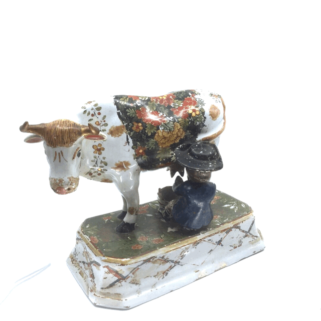 1964 Pair of Polychrome Cold-Painted Milking Groups Pair of Polychrome Cold-Painted Milking Groups