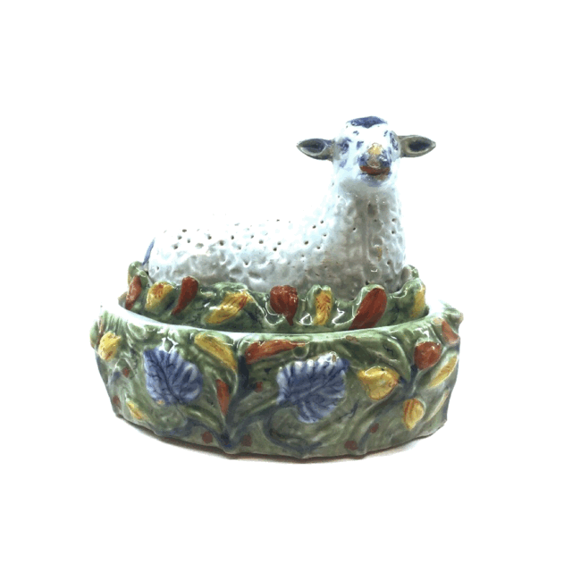 Polychrome sheep tureen and cover