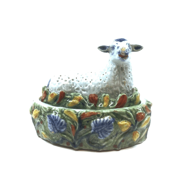 export Polychrome sheep tureen and cover