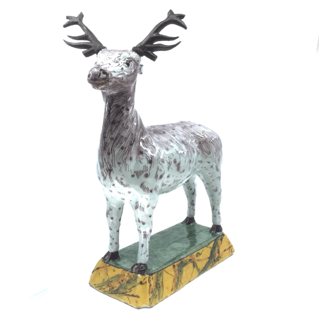 D1965 Polychrome figure of a stag D1965 Polychrome figure of a stag