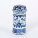 •D1913. Blue And White Sugar Caster And Cover