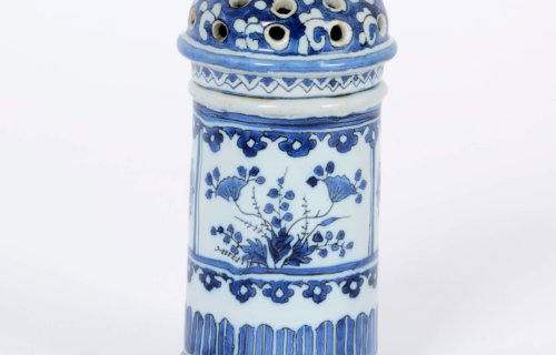 Blue And White Sugar Caster And Cover
