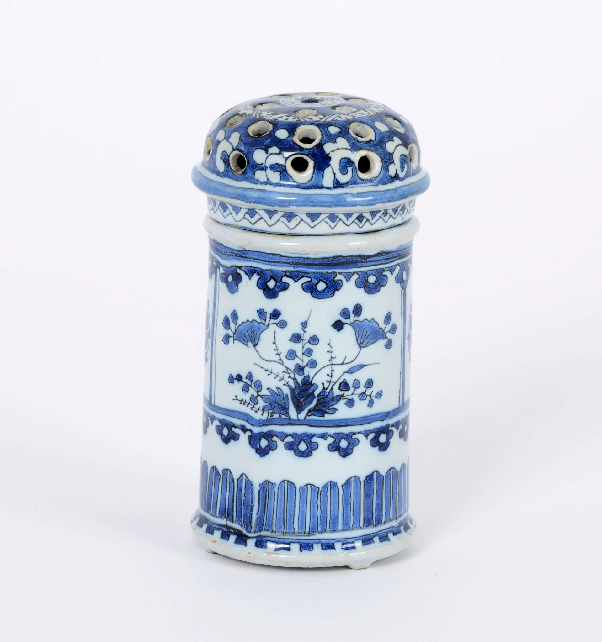 Blue and White Sugar Caster and Cover