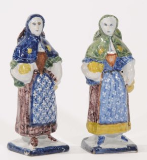 Two Polychrome Figures Of Pilgrims