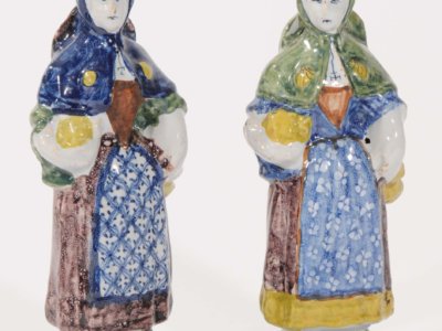 Two Polychrome Figures Of Pilgrims