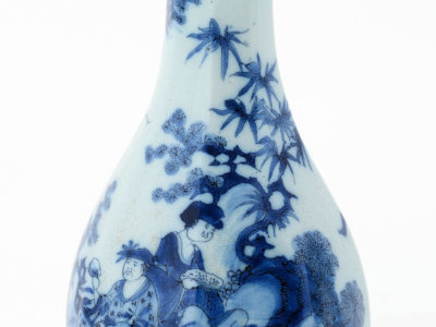 Blue And White Octagonal Bottle Vase