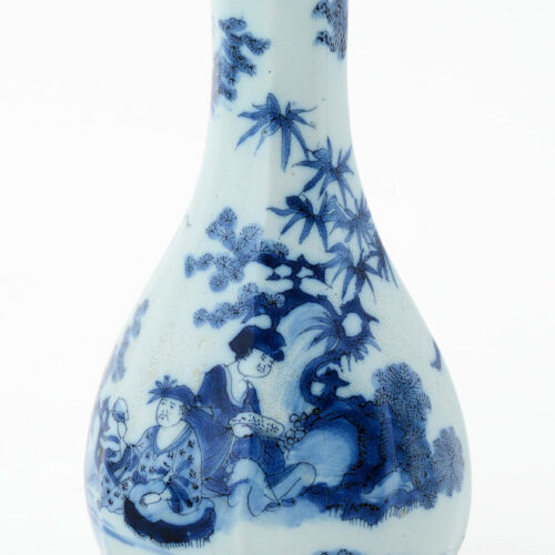 Blue And White Octagonal Bottle Vase