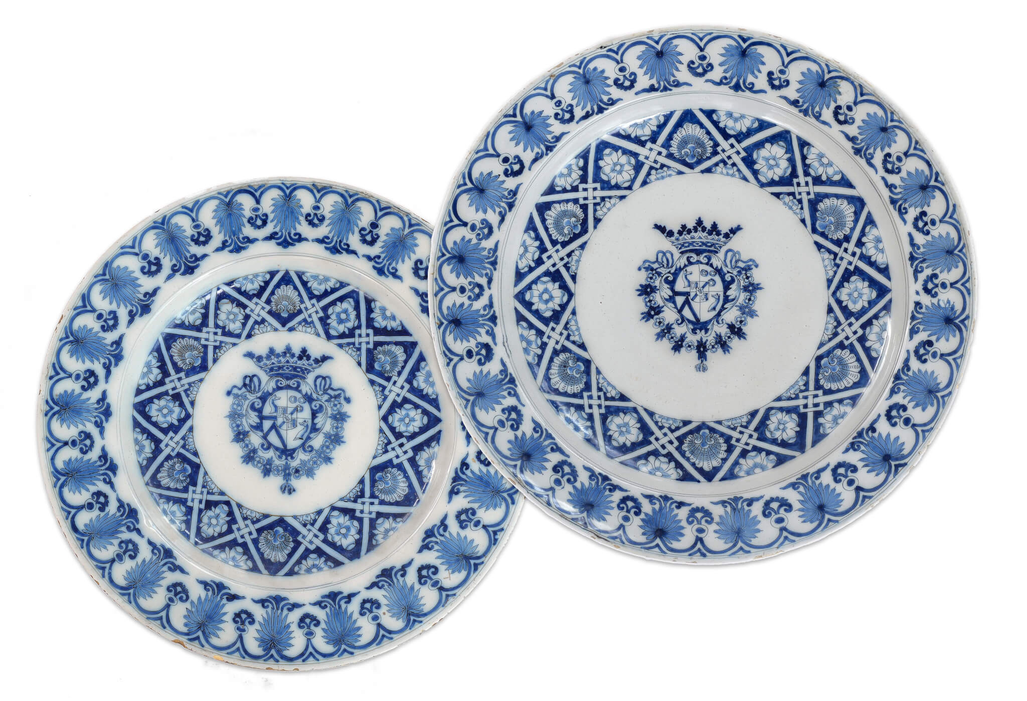 Pair of armorial plates