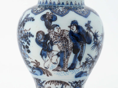 Blue And Manganese Baluster-Form Vase And Cover