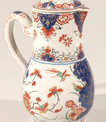 D0523. Polychrome And Gilded Jug And Cover