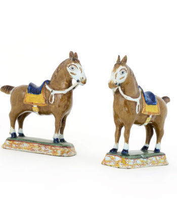 D1343. Pair Of Polychrome Figures Of Horses