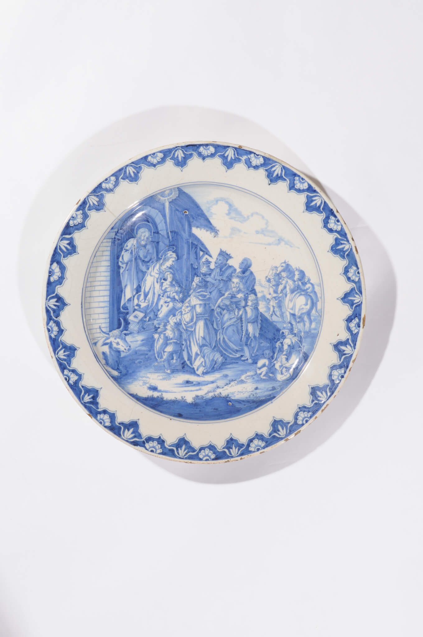 D1023 Blue and White Large Biblical Dish Delftware