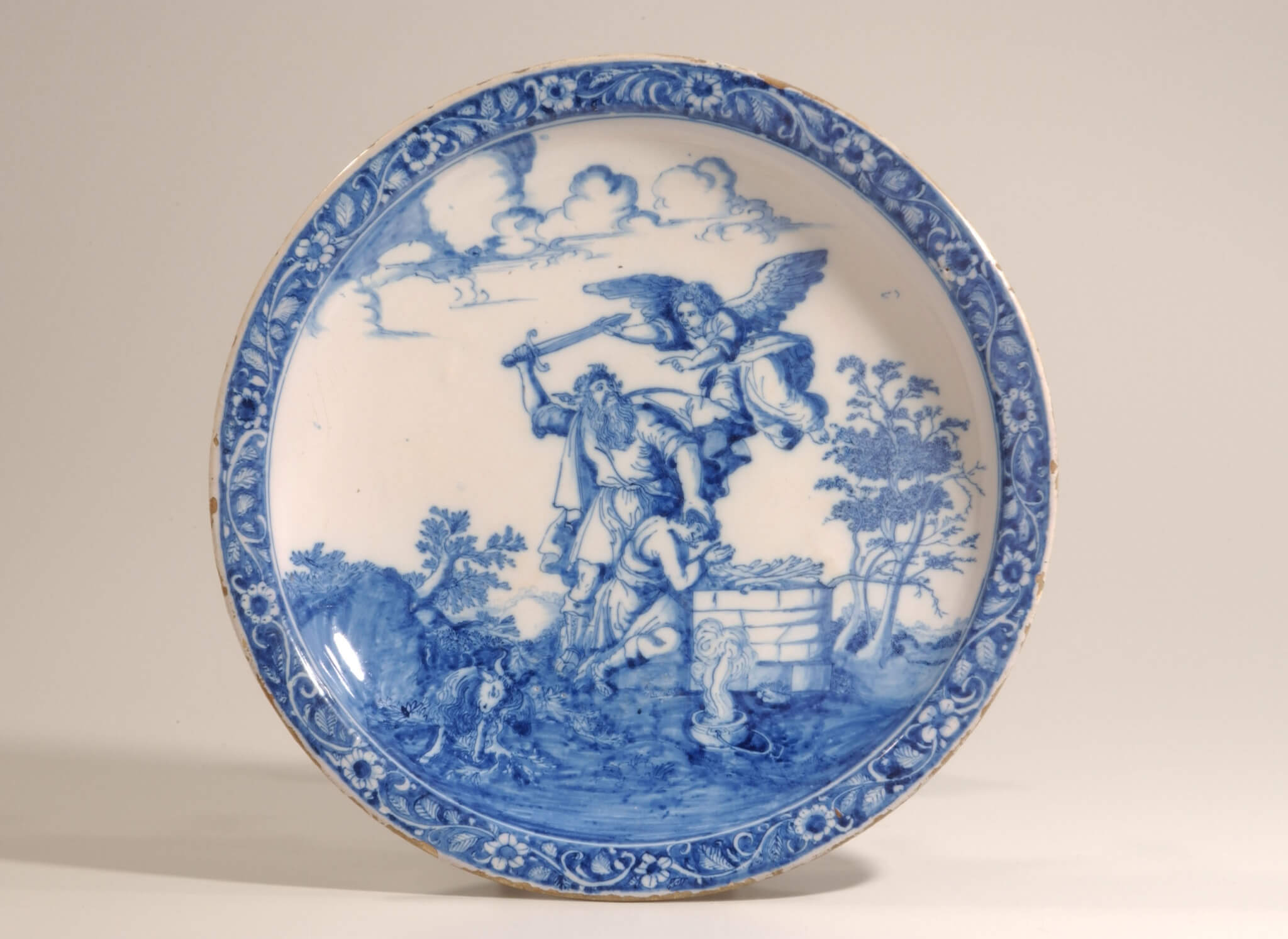 D0301 Delftware charger The Sacrifice of Isaac