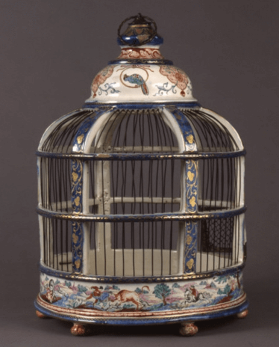 Delftware bird cage
