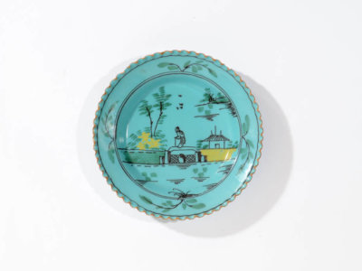 D.1981 Turquoise Ground Plate. Delftware