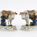 D1964. Pair Of Polychrome Cold-Painted Milking Groups
