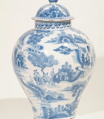 D0605. Blue And White Baluster-Form Jar And Cover