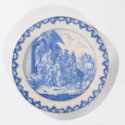 D1023. Blue And White Large Biblical Dish