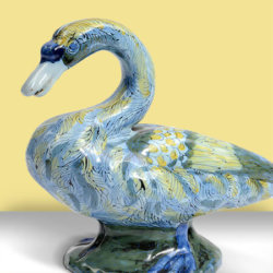 Colorful Delft Blue swan Colorful Delft Blue