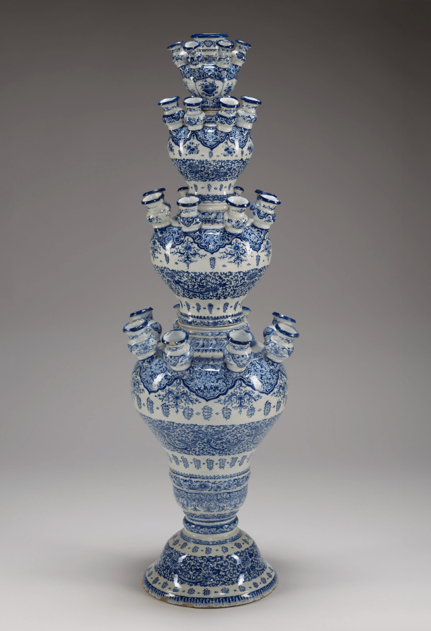 Blue and white Delftware vase