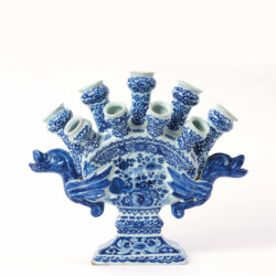 Blue and white Delftware flower vase