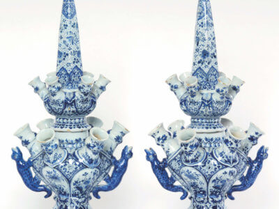 Blue And White Delftware Flower Vase