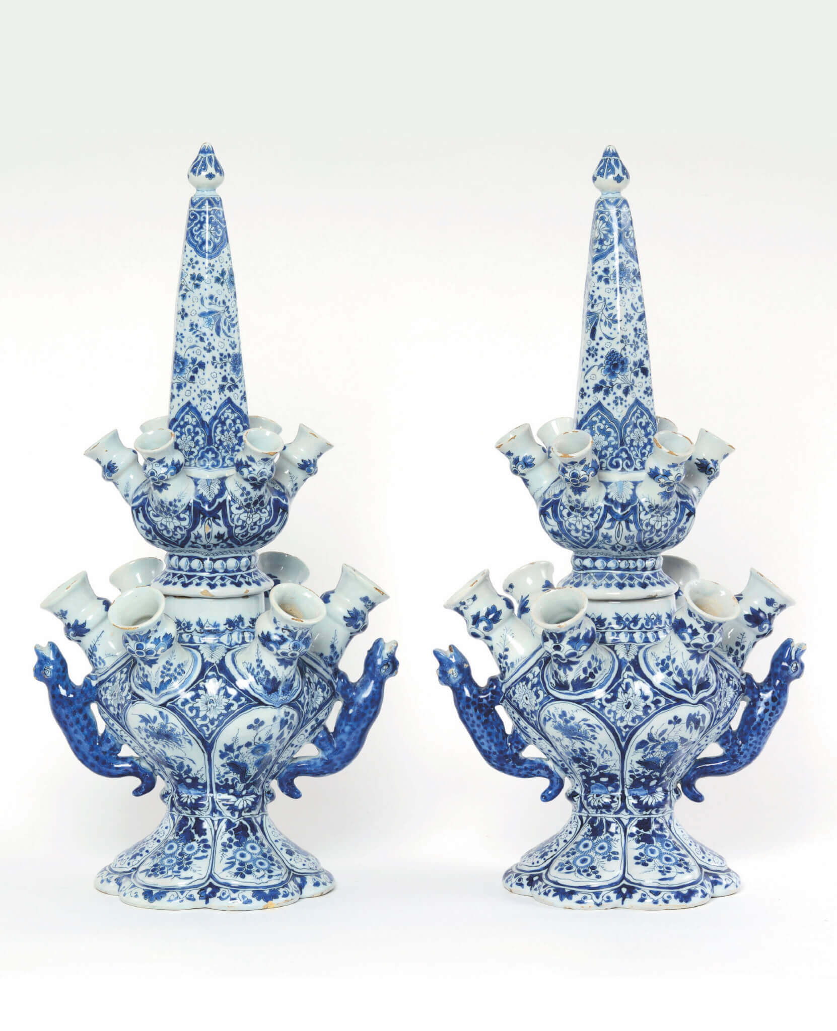 Blue and white Delftware flower vase