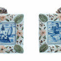 •D2021. Pair Of Polychrome Small Plaques