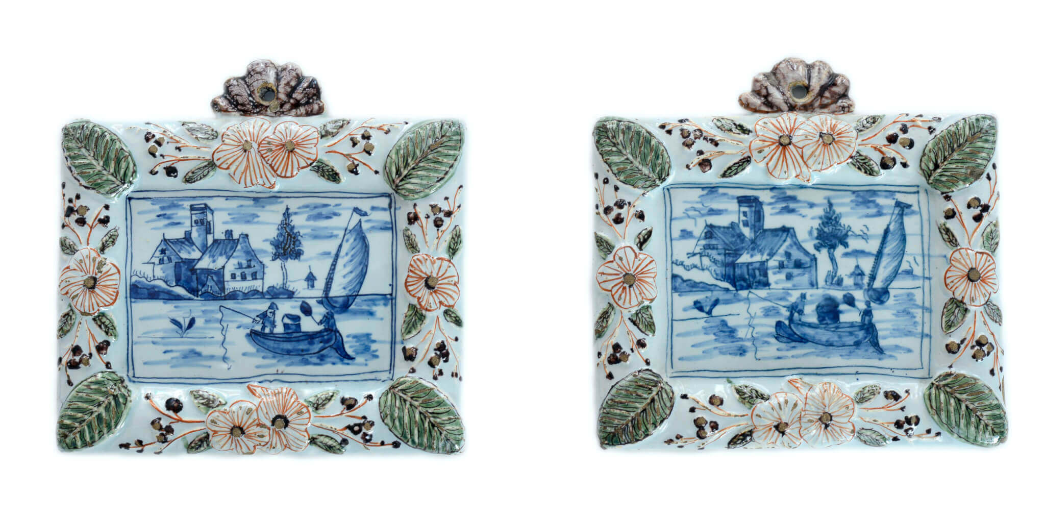 Polychrome Delftware plaques Polychrome Delftware plaques